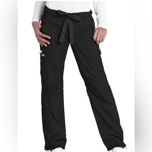KOI LINDSEY TWILL CARGO SCRUB PANT 7 POCKETS ELASTIC WAIST WOMEN 2XL‎ BLACK